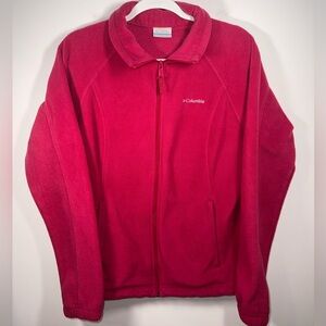 Columbia Womens Vibrant Pink Fleece Zip Up Jacket Size Large